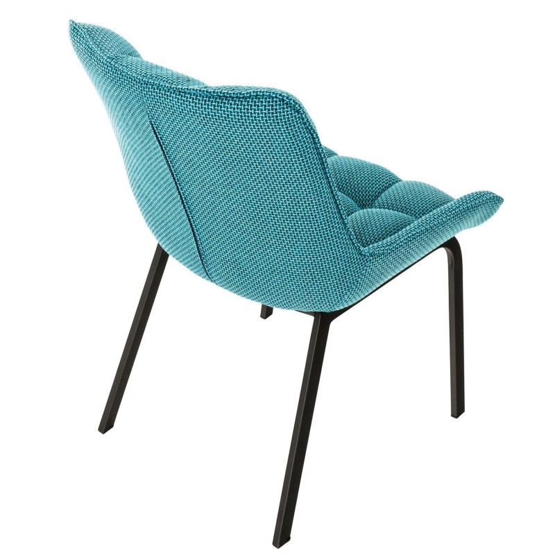 Silla de Confidente TANGO, Patas Negras, en Tela color Azul