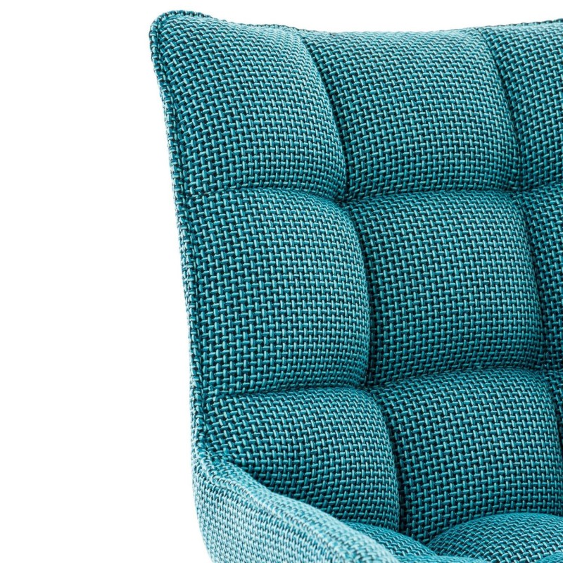 Silla de Confidente TANGO, Patas Negras, en Tela color Azul