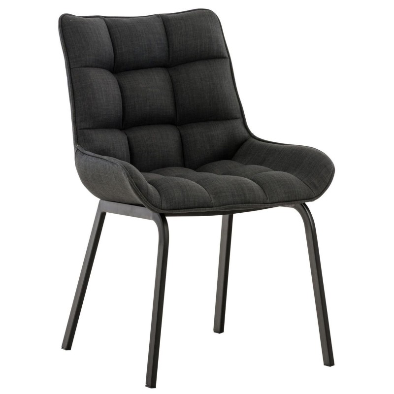 Silla de Confidente TANGO, Patas Negras, en Tela color Azul