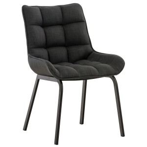 Silla de Confidente TANGO, Patas Negras, en Tela color Azul