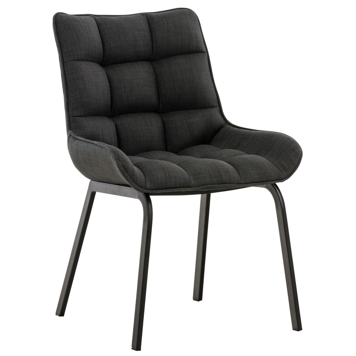Silla de Confidente TANGO, Gran Acolchado, Patas Negras, en Tela color Azul