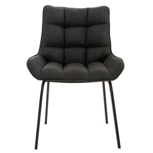 Silla de Confidente TANGO, Patas Negras, en Tela color Azul