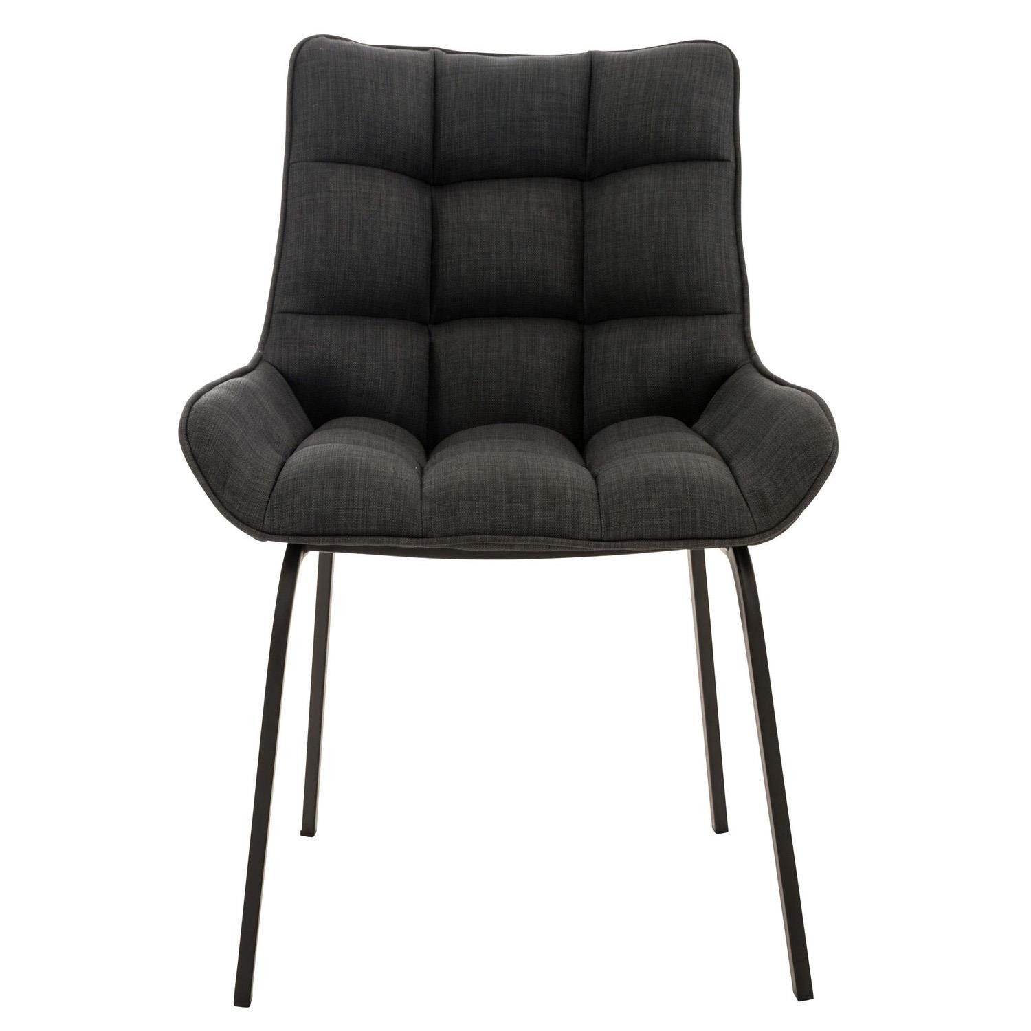 Silla de Confidente TANGO, Gran Acolchado, Patas Negras, en Tela color Azul