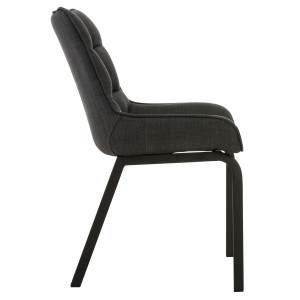 Silla de Confidente TANGO, Patas Negras, en Tela color Azul
