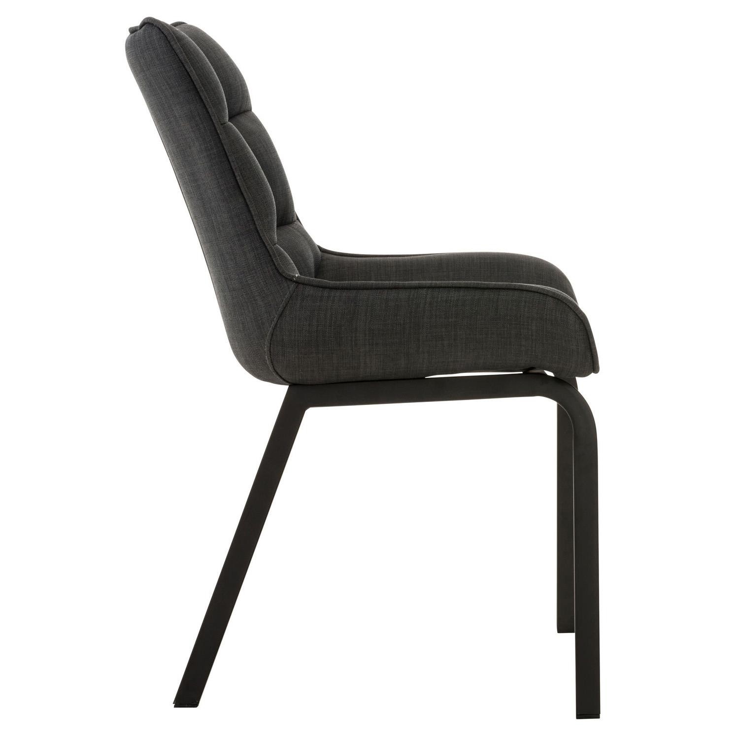 Silla de Confidente TANGO, Gran Acolchado, Patas Negras, en Tela color Azul
