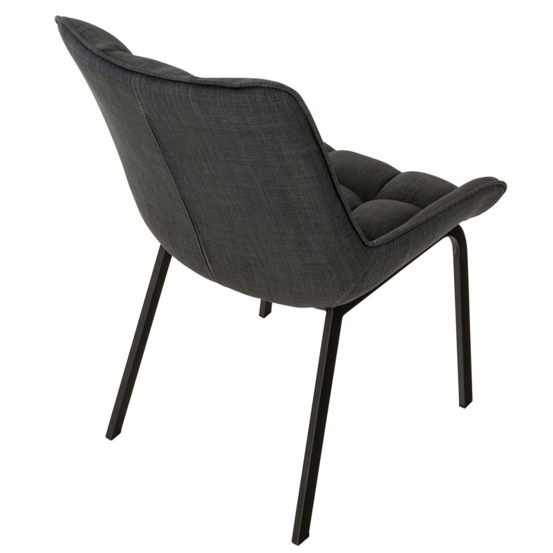 Silla de Confidente TANGO, Patas Negras, en Tela color Azul
