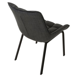 Silla de Confidente TANGO, Patas Negras, en Tela color Azul