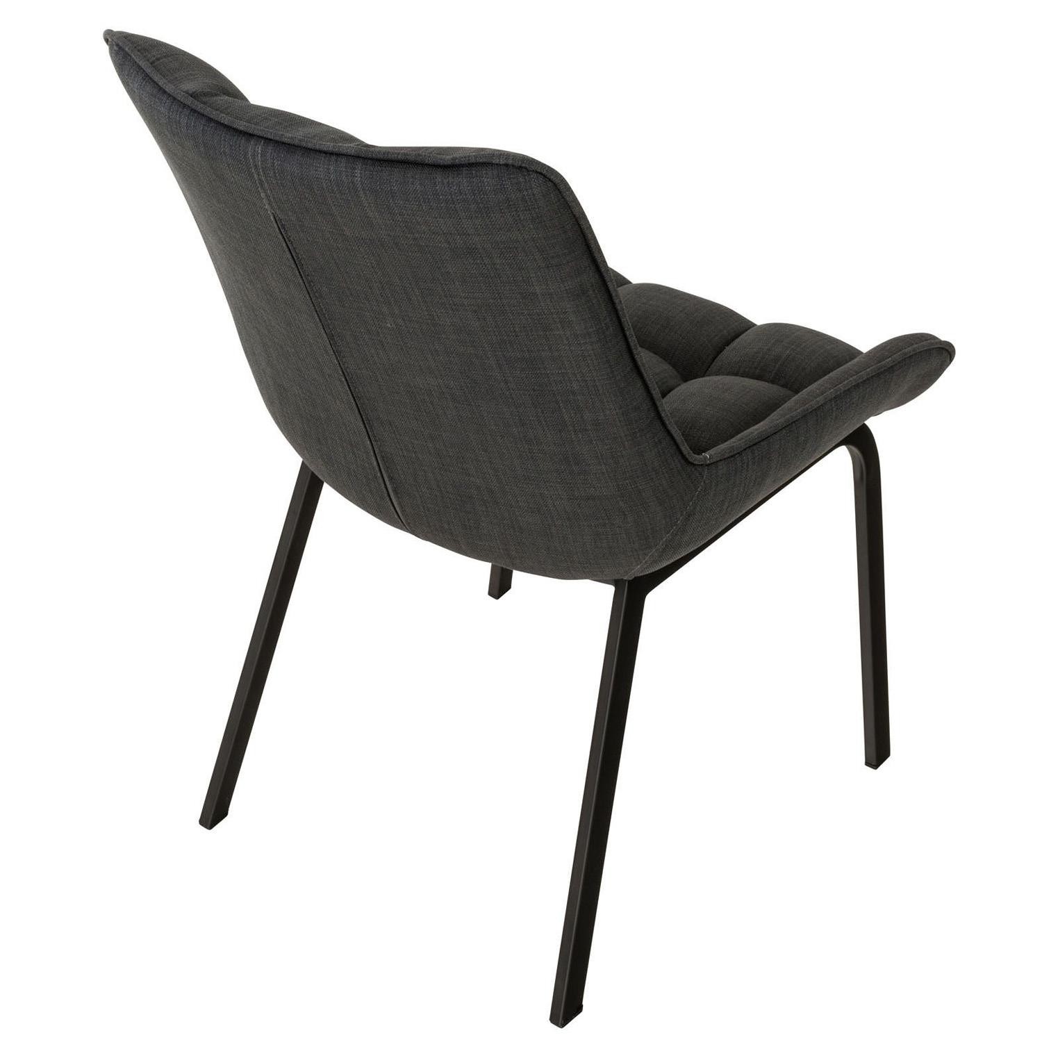 Silla de Confidente TANGO, Gran Acolchado, Patas Negras, en Tela color Azul