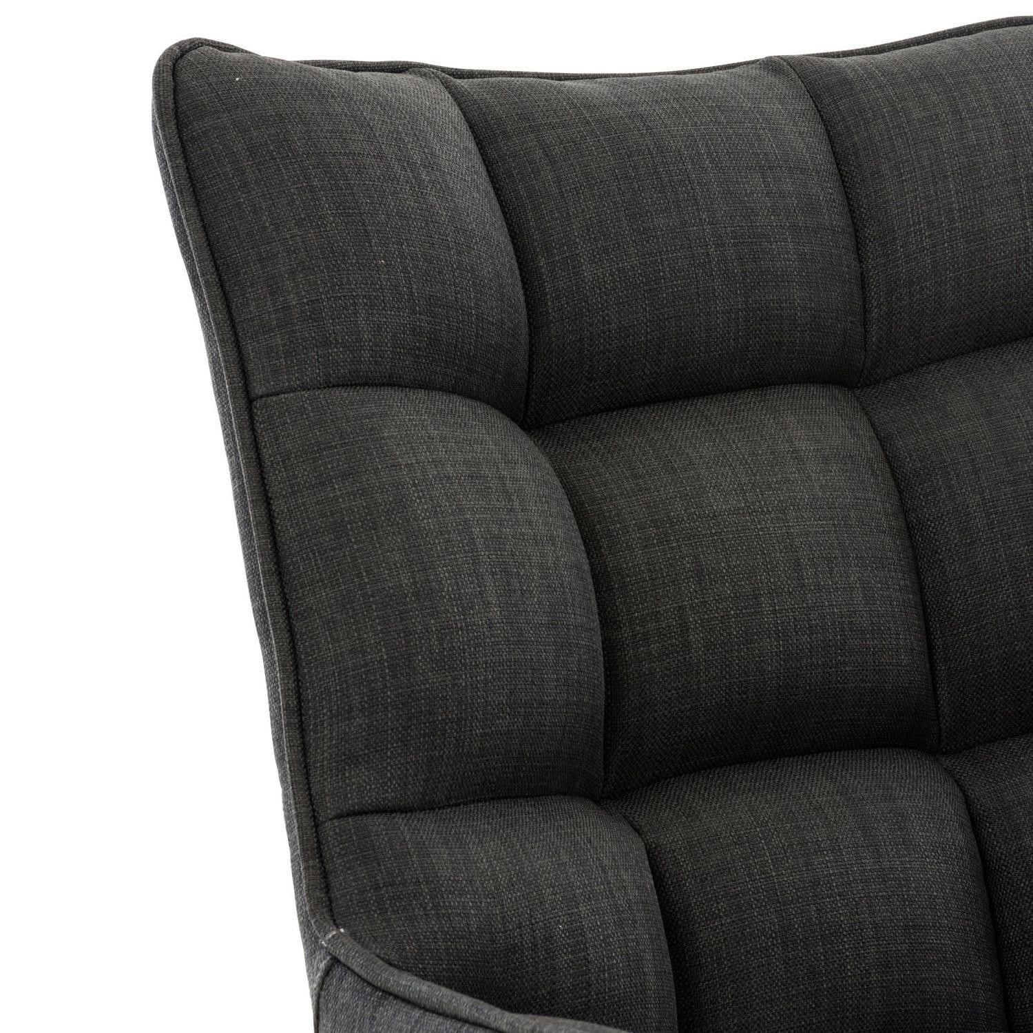 Silla de Confidente TANGO, Gran Acolchado, Patas Negras, en Tela color Azul