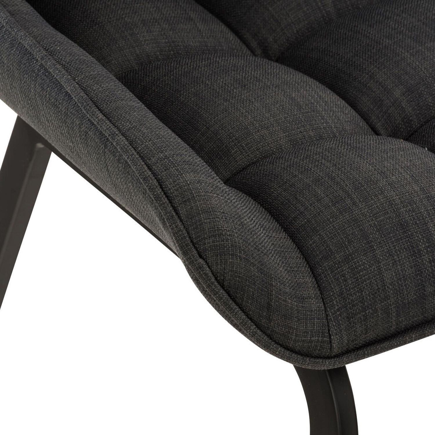 Silla de Confidente TANGO, Gran Acolchado, Patas Negras, en Tela color Azul