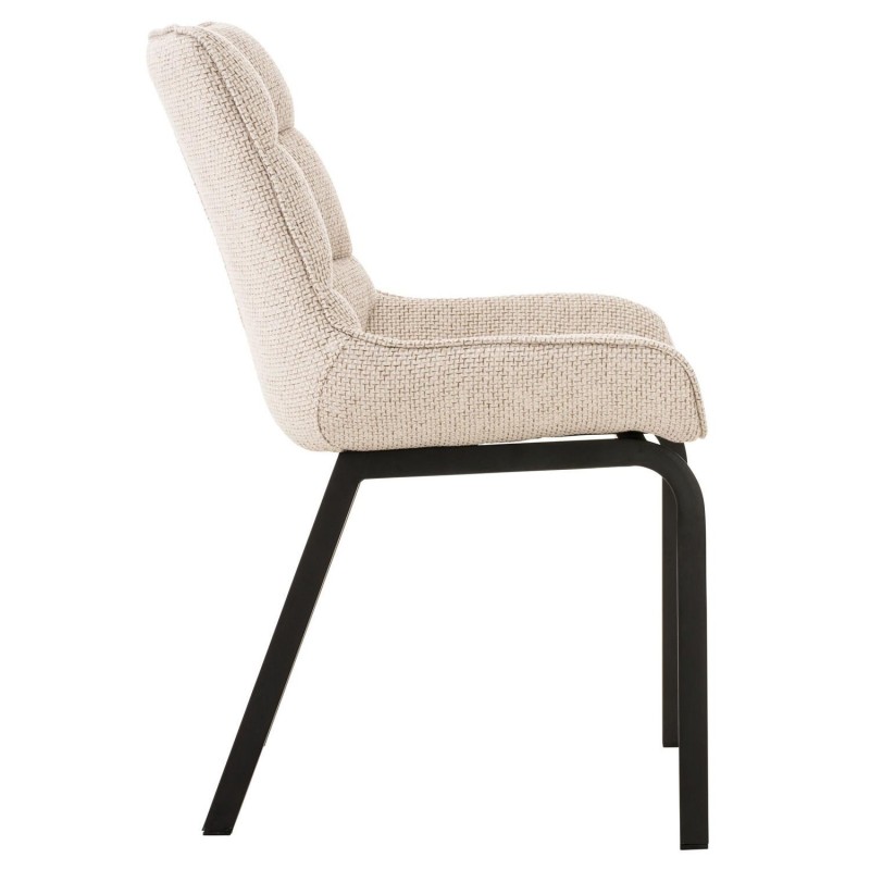 Silla de Confidente TANGO, Patas Negras, en Tela color Azul