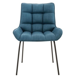 Silla de Confidente TANGO, Patas Negras, en Tela color Azul 2