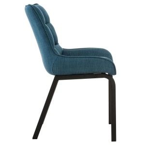 Silla de Confidente TANGO, Patas Negras, en Tela color Azul