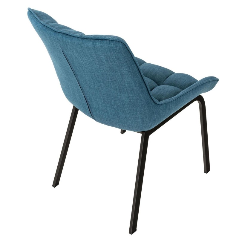 Silla de Confidente TANGO, Patas Negras, en Tela color Azul