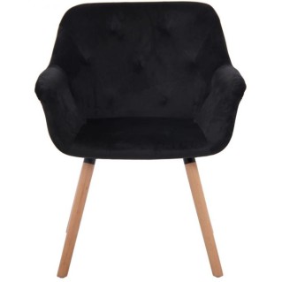 Silla de Confidente SANDRA, Patas Claras, en Terciopelo color Negro 2