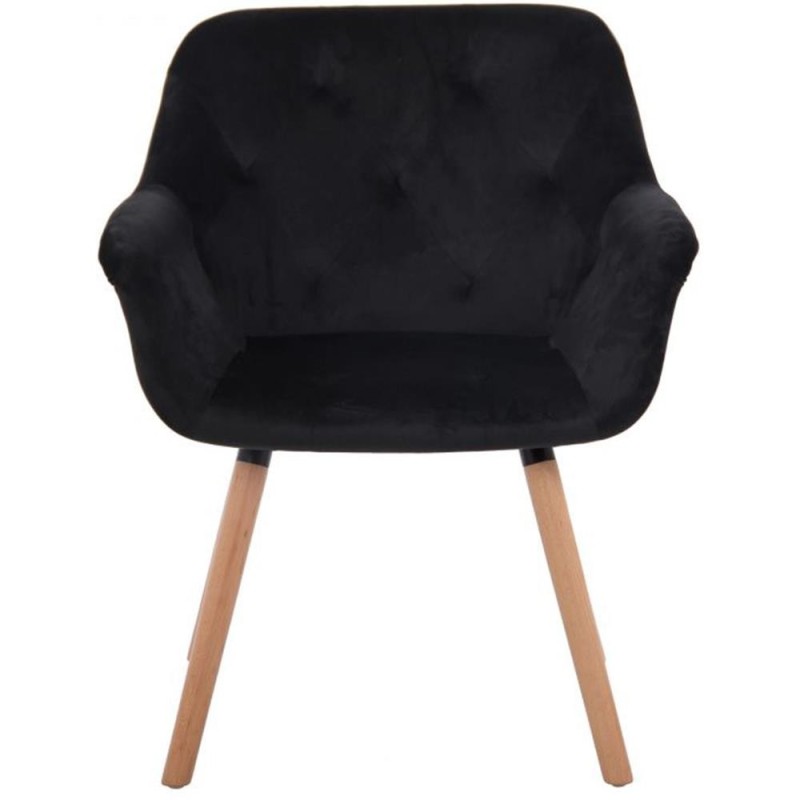 Silla de Confidente SANDRA, Patas Claras, en Terciopelo color Negro