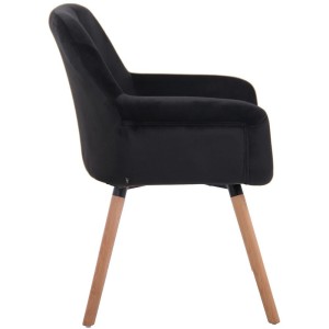 Silla de Confidente SANDRA, Patas Claras, en Terciopelo color Negro