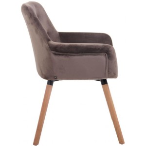 Silla de Confidente SANDRA, Patas Claras, en Terciopelo color Negro
