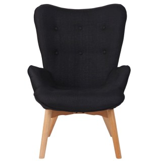 Silla de Confidente VILMA, Patas Claras, en Tela color Negro 2