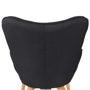 Silla de Confidente VILMA, Patas Claras, en Tela color Negro
