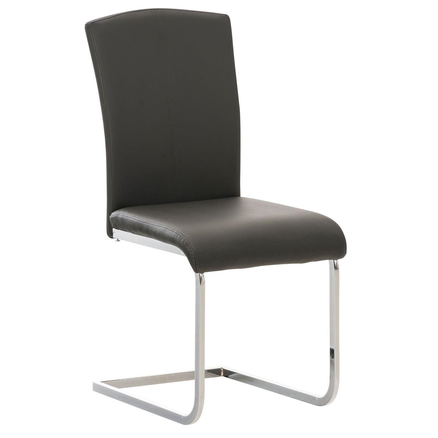 Silla de Confidente FOSTER, Gran Acolchado, Estructura Metálica, en Piel color Negro