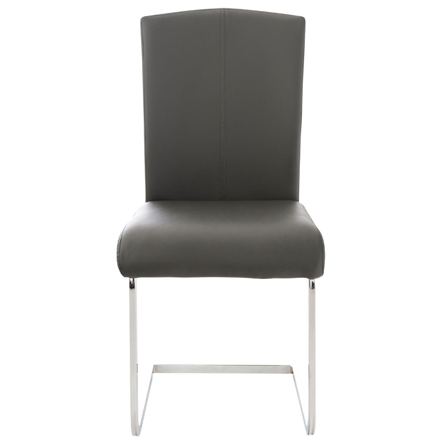Silla de Confidente FOSTER, Gran Acolchado, Estructura Metálica, en Piel color Negro