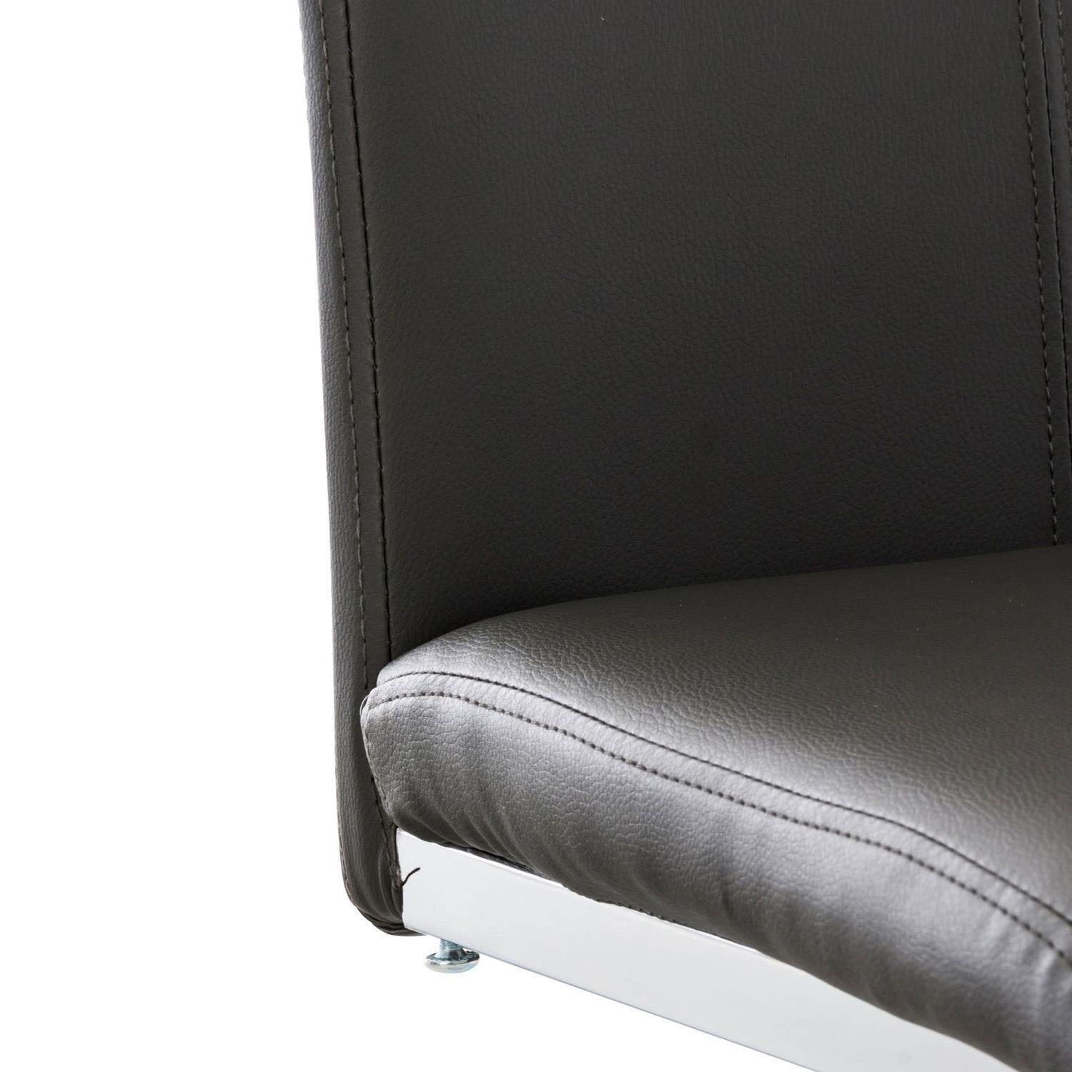 Silla de Confidente FOSTER, Gran Acolchado, Estructura Metálica, en Piel color Negro