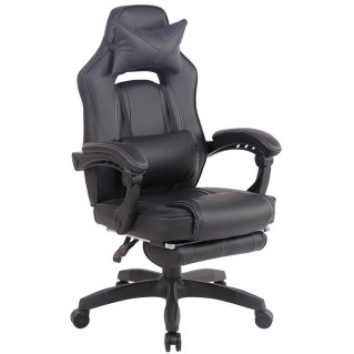 Silla Gaming MARQUEZ, En piel, Color Negro