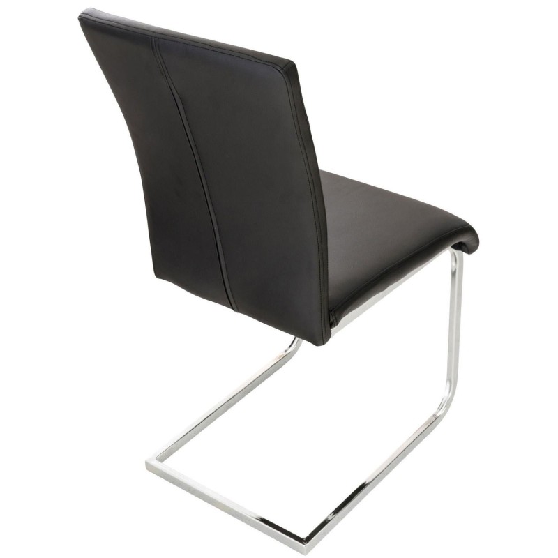 Silla de Confidente FOSTER en Piel color Negro
