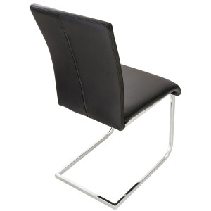 Silla de Confidente FOSTER en Piel color Negro