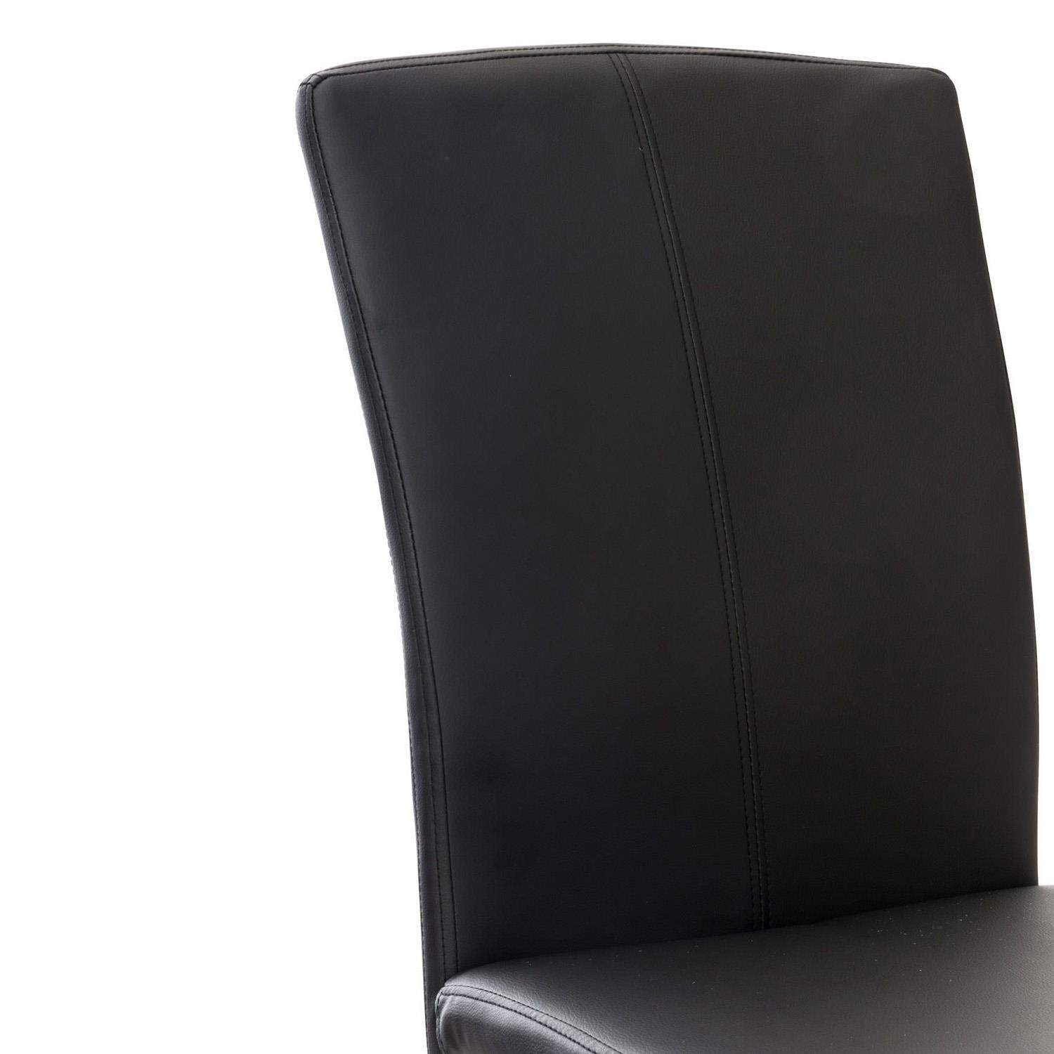 Silla de Confidente FOSTER, Gran Acolchado, Estructura Metálica, en Piel color Negro