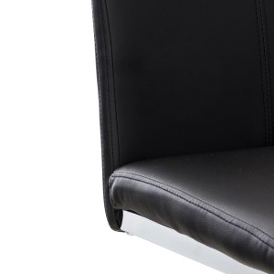 Silla de Confidente FOSTER en Piel color Negro