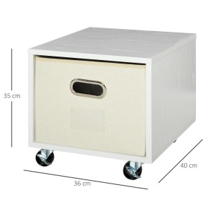 Archivador con Rueda JOY, 36x40x35 cm, Madera Color Blanco