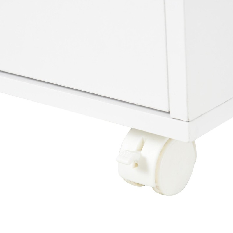 Armario auxiliar con ruedas LISY, bonito diseño, en madera color Blanco