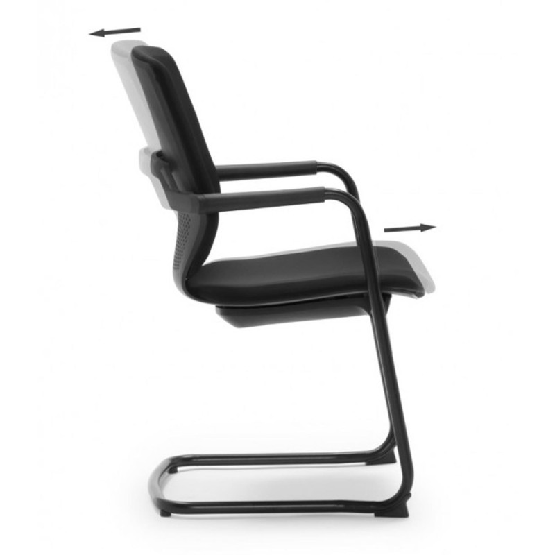 Silla de Confidente OSCAR en Tela color Negro