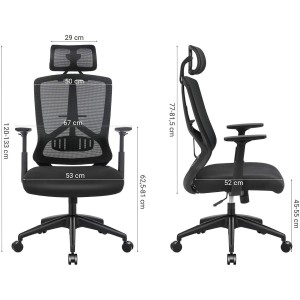 Silla Ergonómica NEMO en Malla Transpirable color Negro