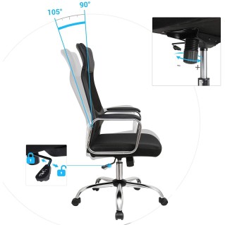 Silla de Oficina TINO en Piel y Malla Transpirable color Negro 2