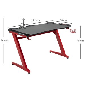 Mesa Gaming ALEXIS color Negro y Rojo