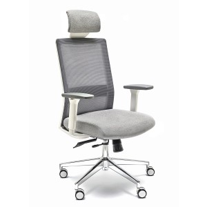 Silla de Oficina ALBI PRO, con Reposacabezas en Malla y Tela Negra