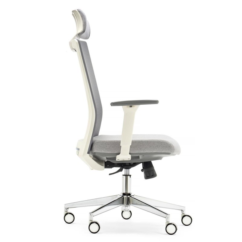 Silla de Oficina ALBI PRO, con Reposacabezas en Malla y Tela Negra