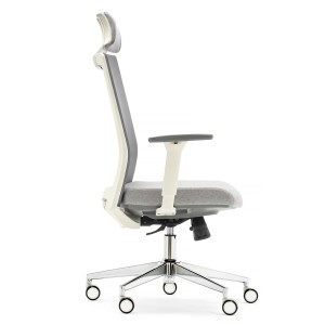Silla de Oficina ALBI PRO, con Reposacabezas en Malla y Tela Negra