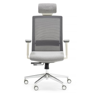 Silla de Oficina ALBI PRO, con Reposacabezas en Malla y Tela Negra