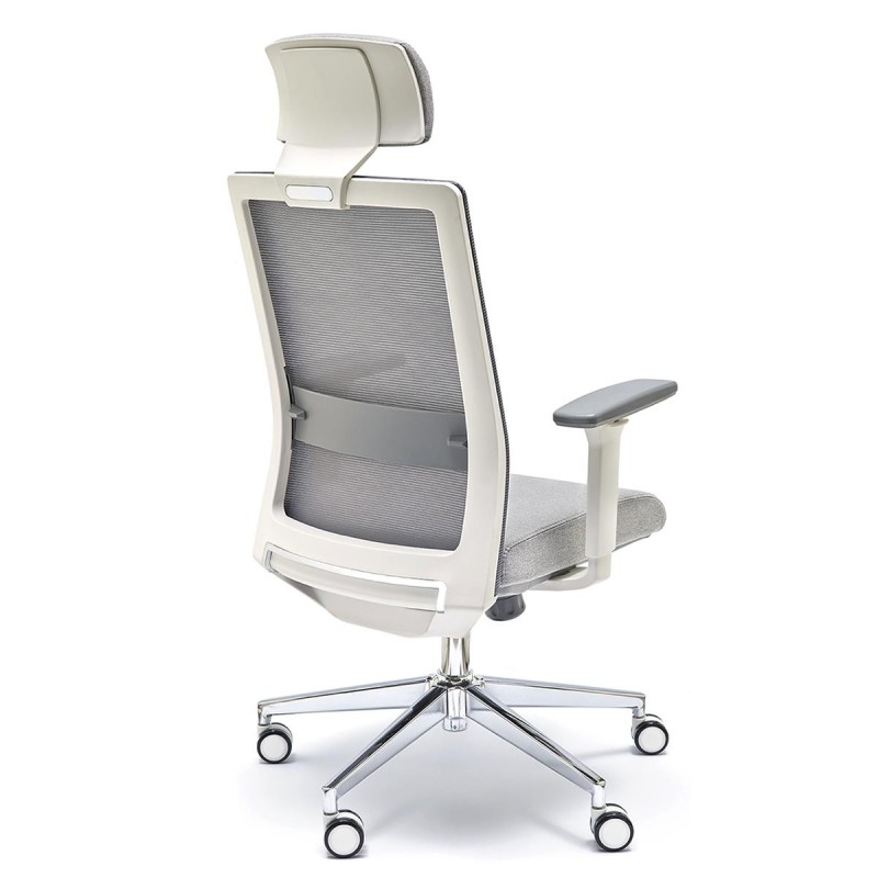 Silla de Oficina ALBI PRO, con Reposacabezas en Malla y Tela Negra
