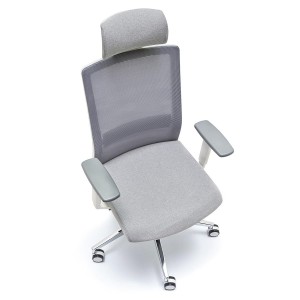Silla de Oficina ALBI PRO, con Reposacabezas en Malla y Tela Negra