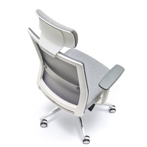 Silla de Oficina ALBI PRO, con Reposacabezas en Malla y Tela Negra