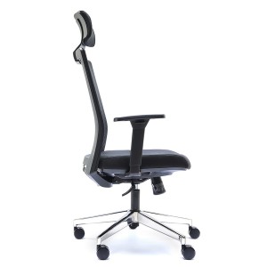 Silla de Oficina ALBI PRO, con Reposacabezas en Malla y Tela Negra