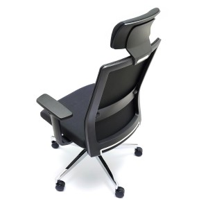 Silla de Oficina ALBI PRO, con Reposacabezas en Malla y Tela Negra