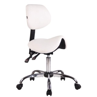 Taburete de Trabajo NEKO en Piel Blanca
