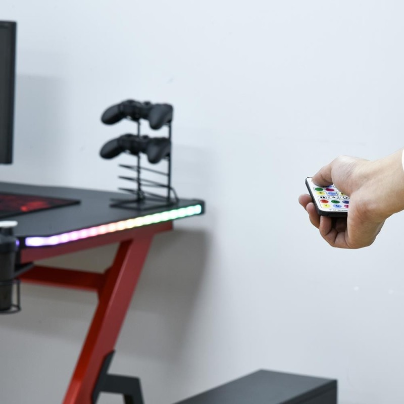 Mesa Gaming ALEXIS LED color Negro y Rojo