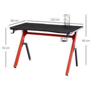 Mesa Gaming ALEXIS LED color Negro y Rojo